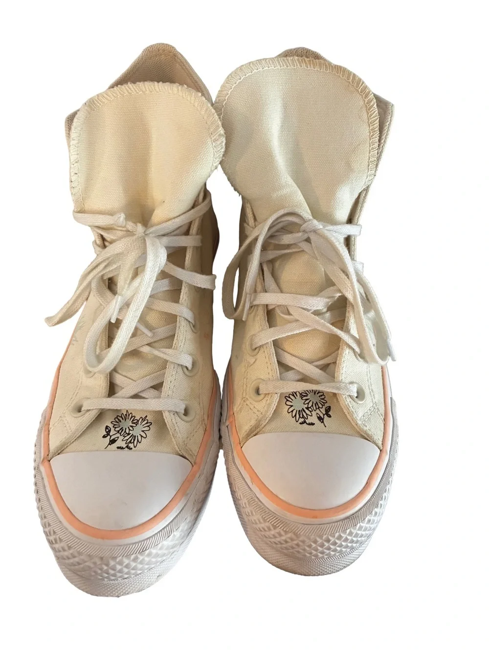 Converse Lift Platform Summer Florals Embroidered High Tops Women’s 8.5